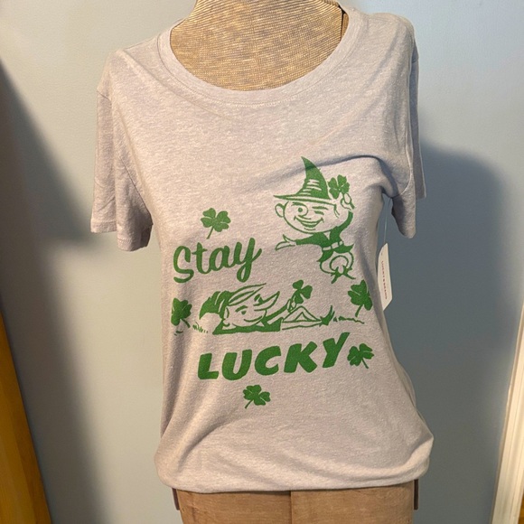 Lucky Brand Tops - Lucky Brand gray Stay Lucky crewneck short sleeve tee shirt